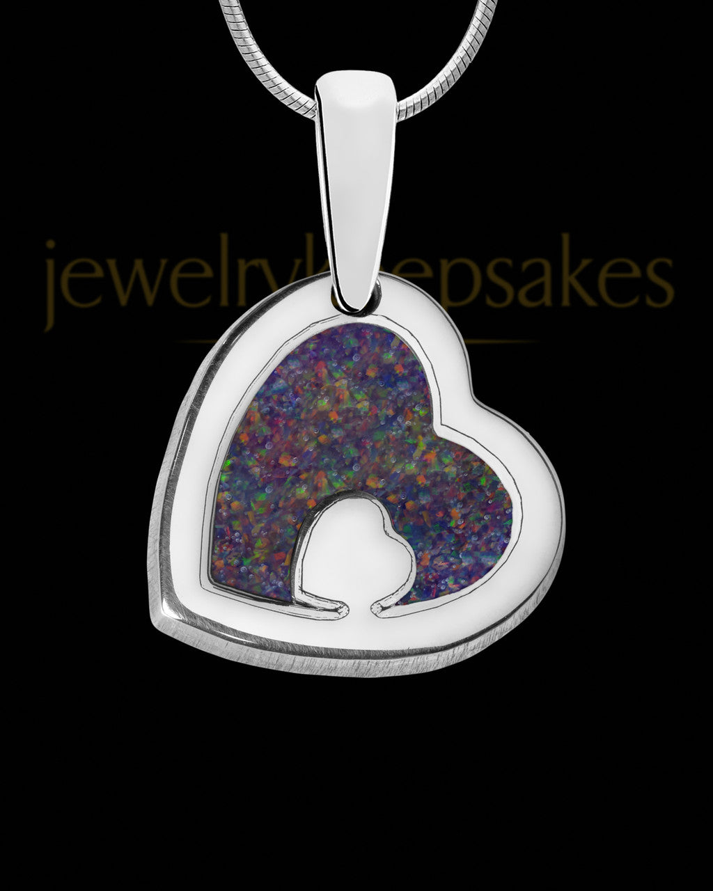 Heart Within Silver with Black Blaze Opal Ash Jewelry