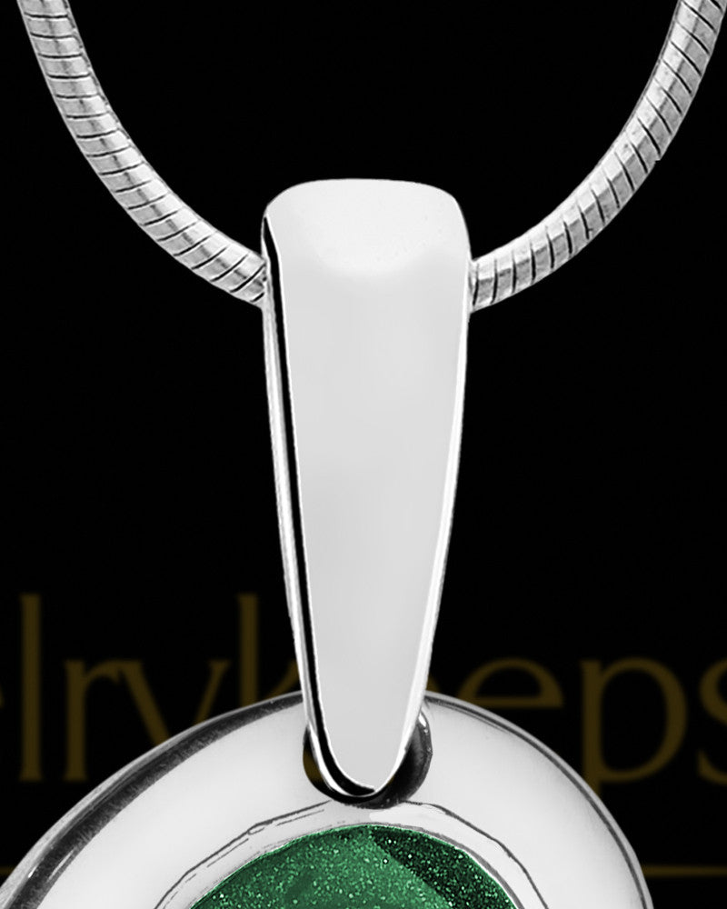 Solid 14K White Gold Heart Within with Olive Ash Jewelry