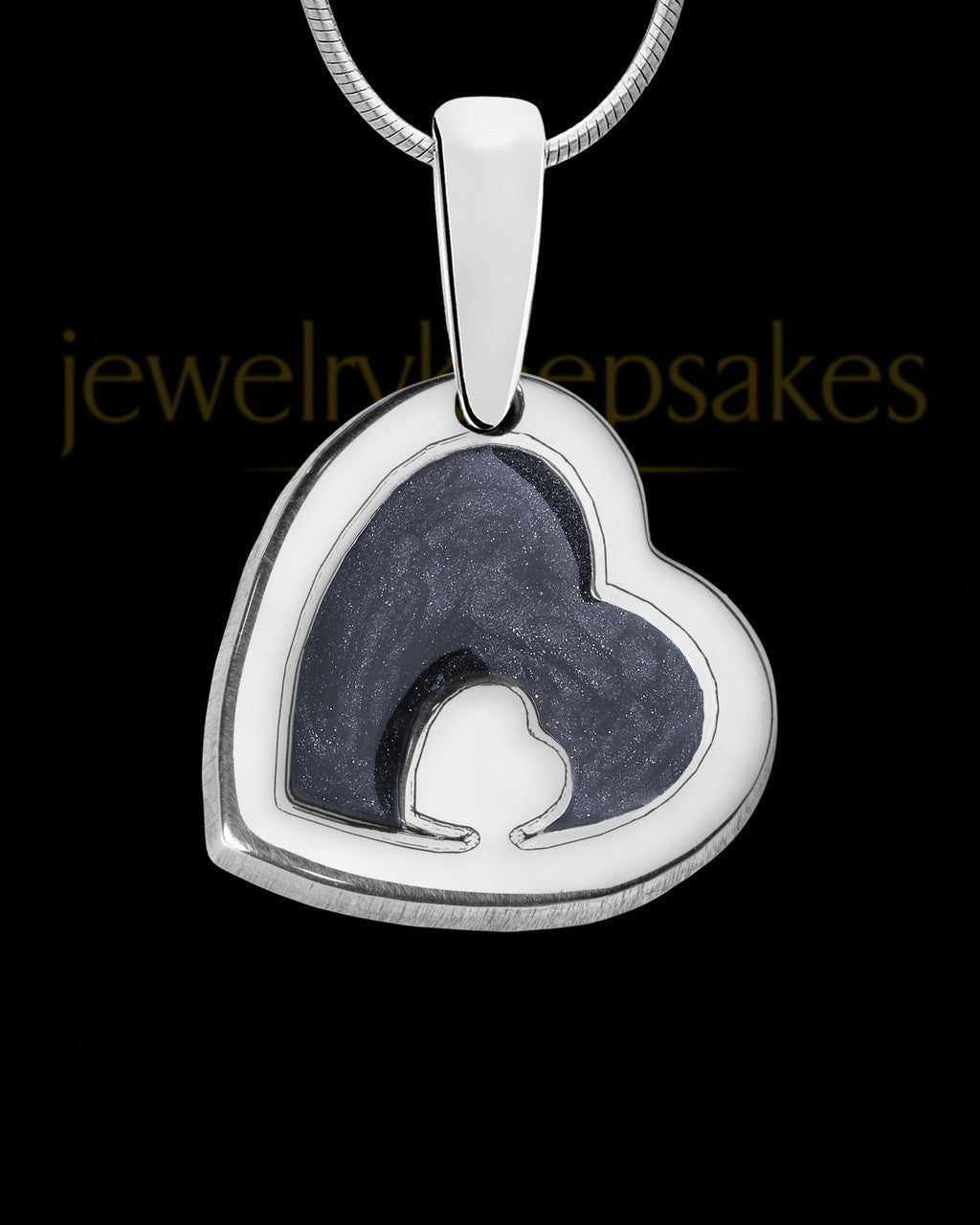 Heart Within Silver with Graphite Ash Jewelry