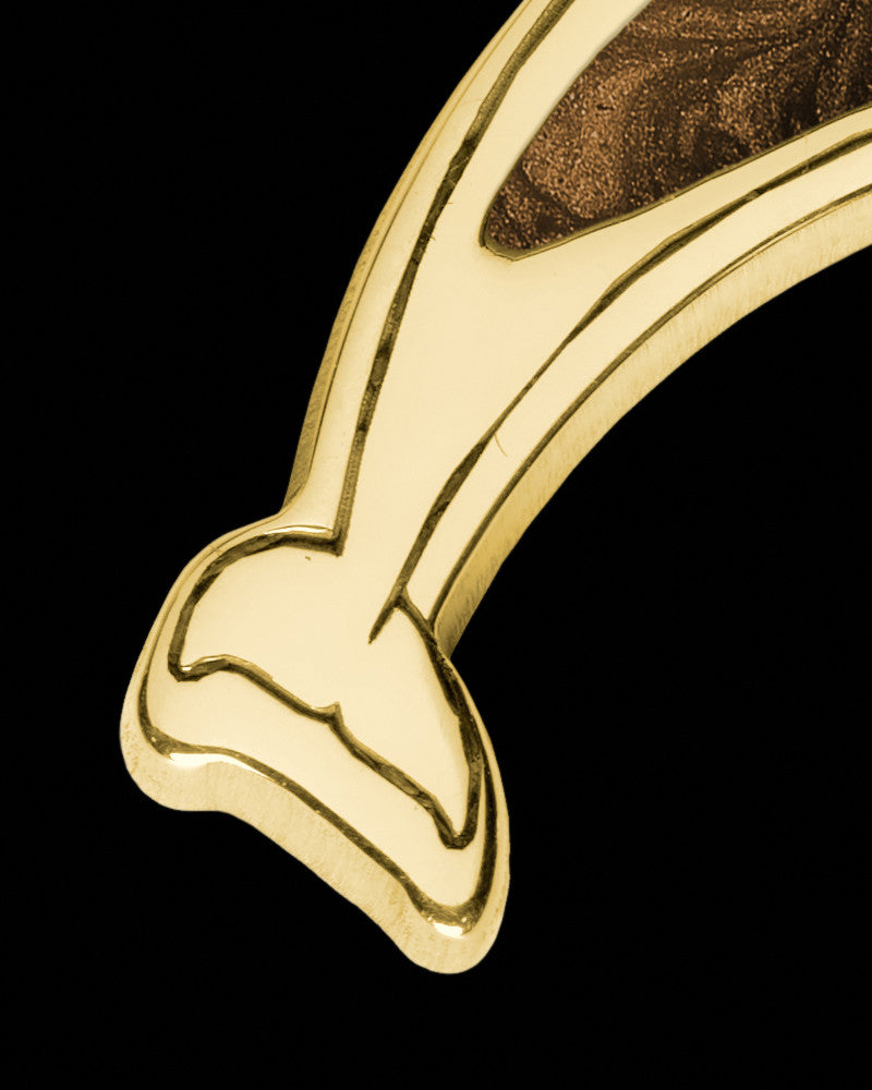 Solid 14K Gold Dainty Dolphin with Coffee Ash Jewelry