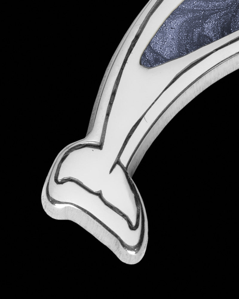Solid 14K White Gold Dainty Dolphin with Graphite Ash Jewelry