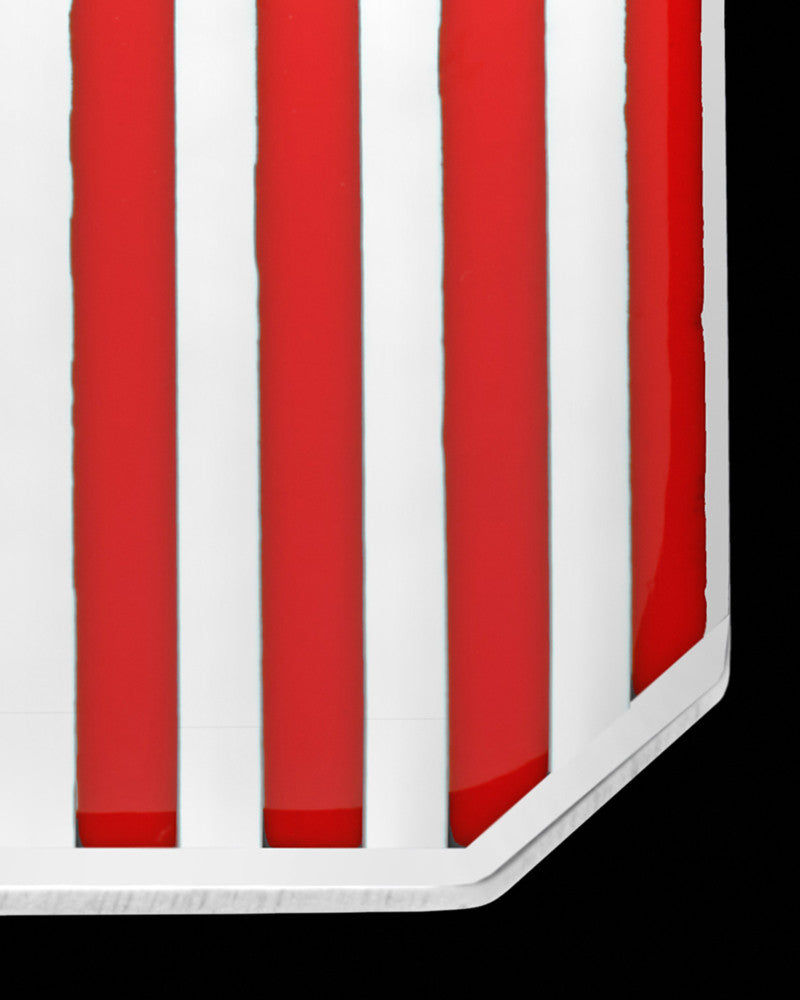Solid 14K White Gold American Flag Ash Jewelry