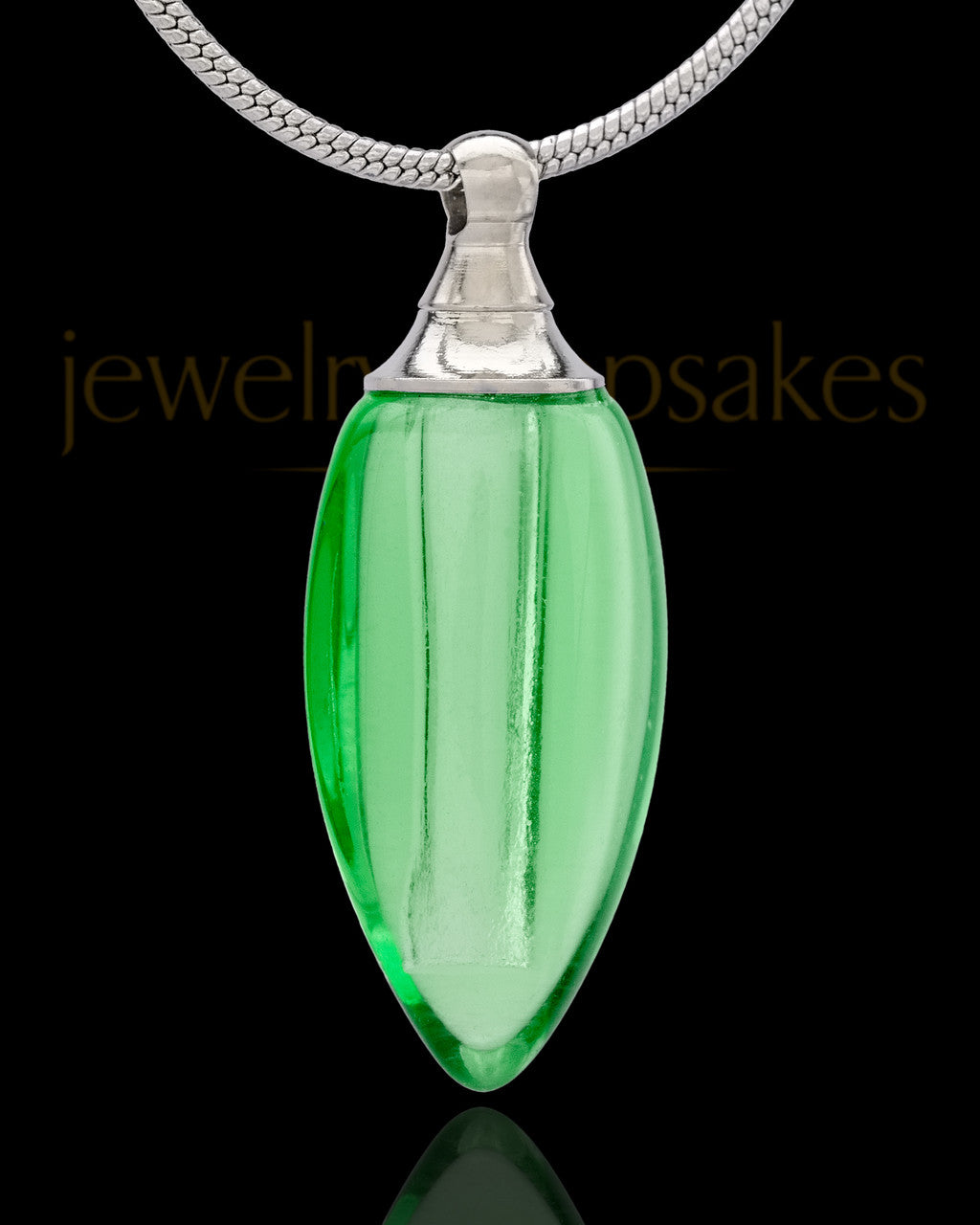 Urn Necklace Green Fallen Tear Glass Locket
