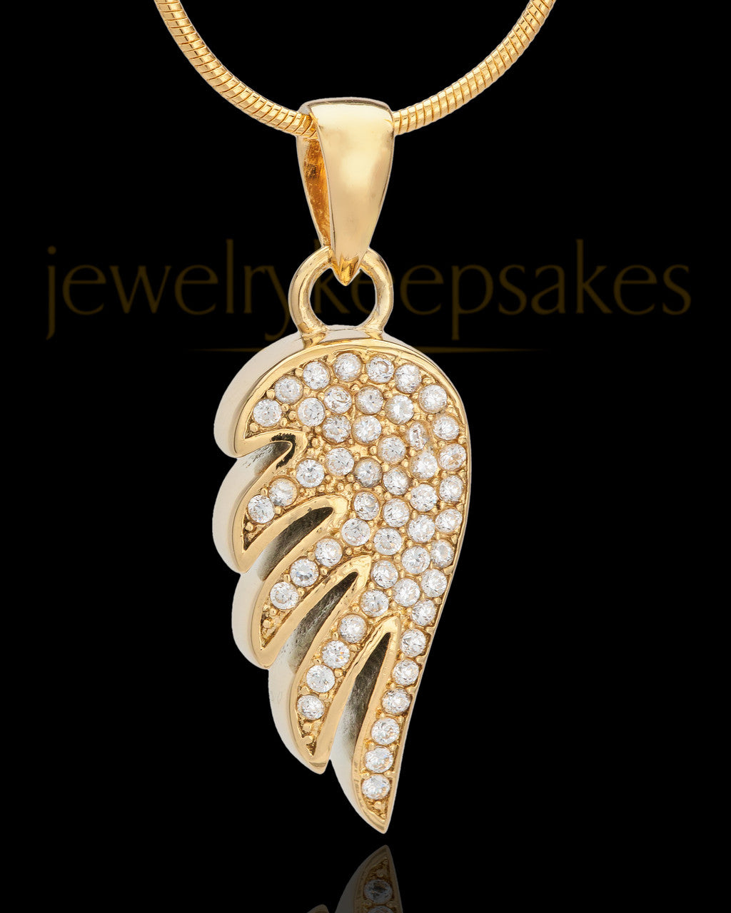 Gold Plated Soaring Spirit Cremation Urn Pendant