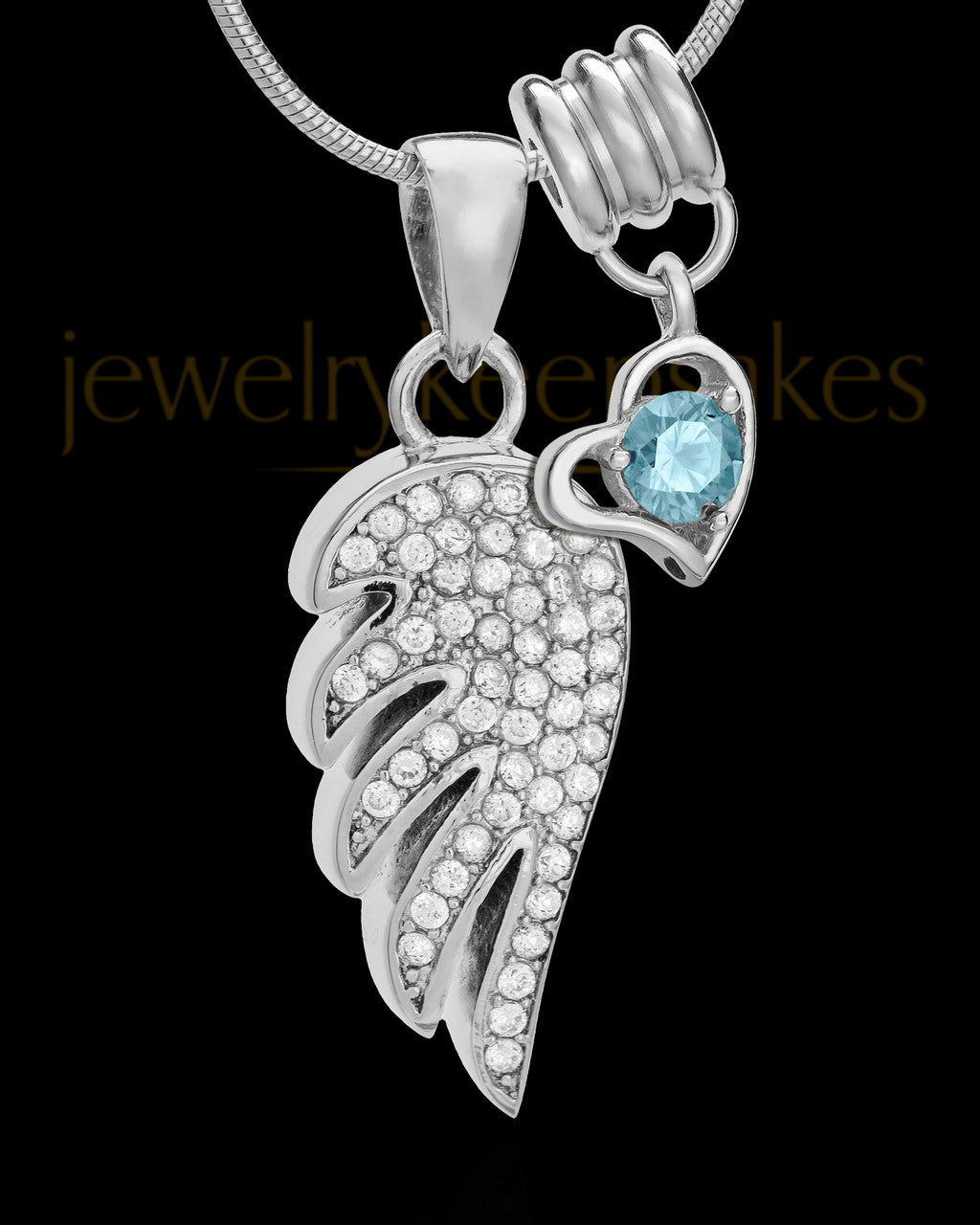 Sterling Silver March Soaring Spirit Cremation Urn Pendant