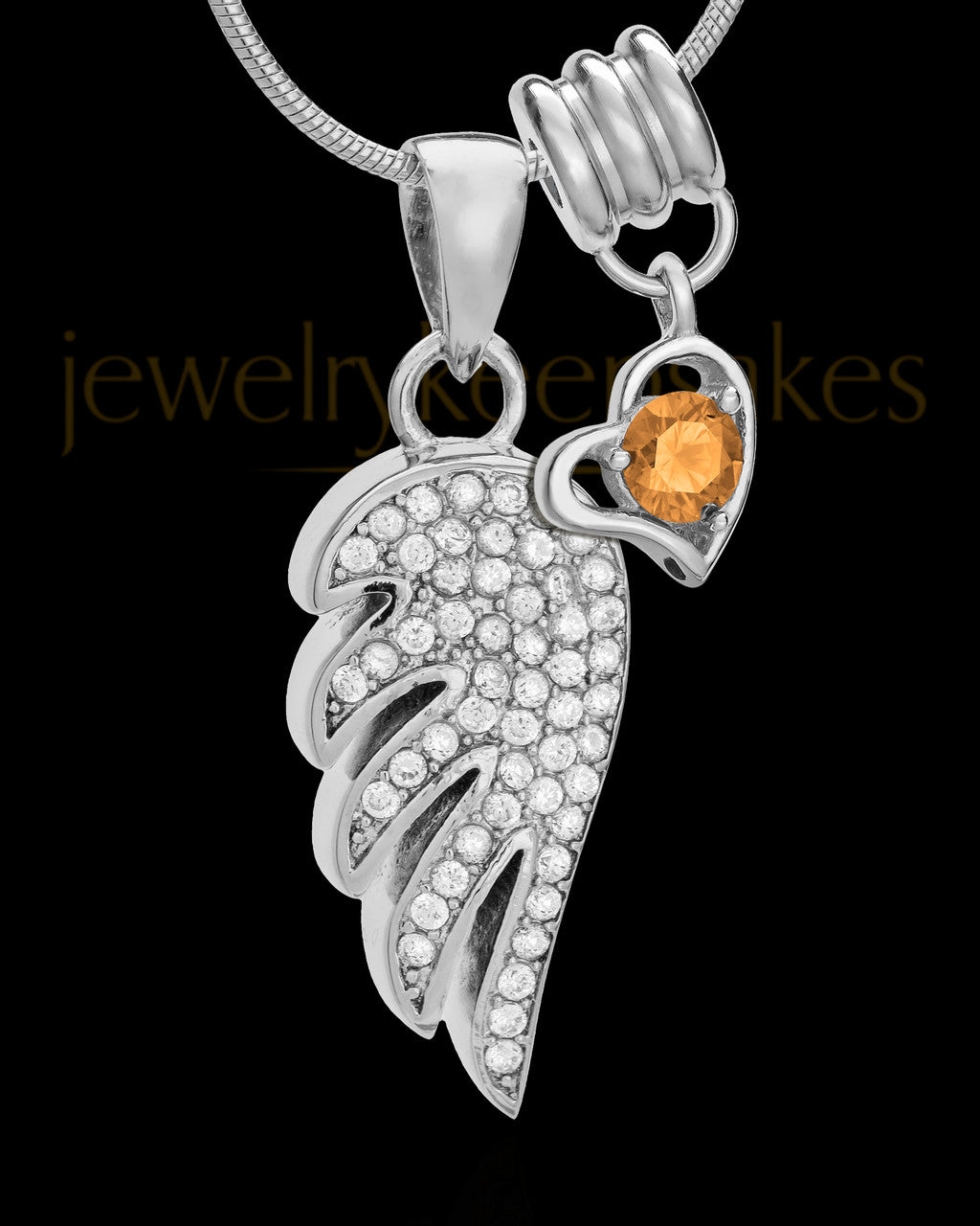 Sterling Silver November Soaring Spirit Cremation Urn Pendant