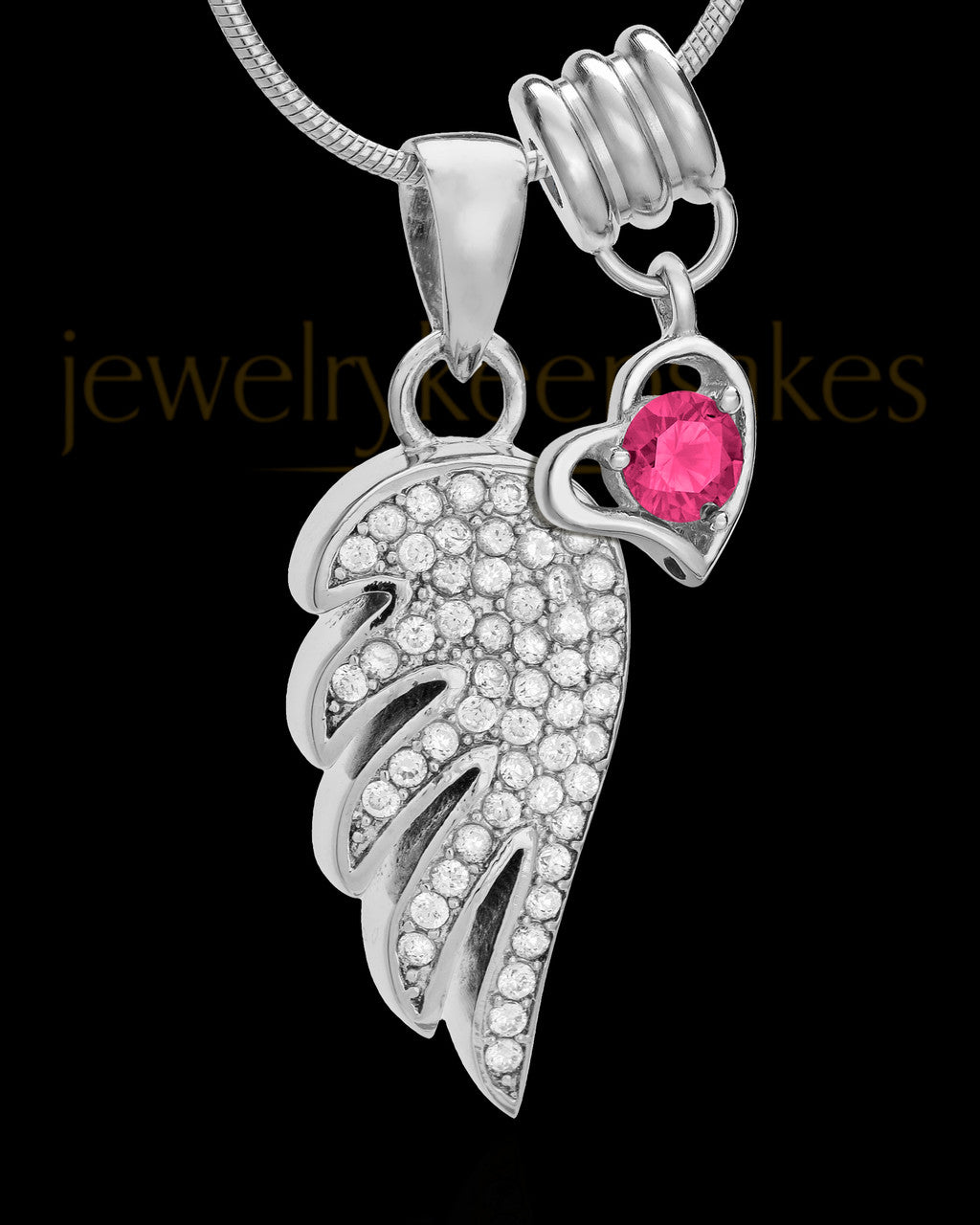 Sterling Silver October Soaring Spirit Cremation Urn Pendant