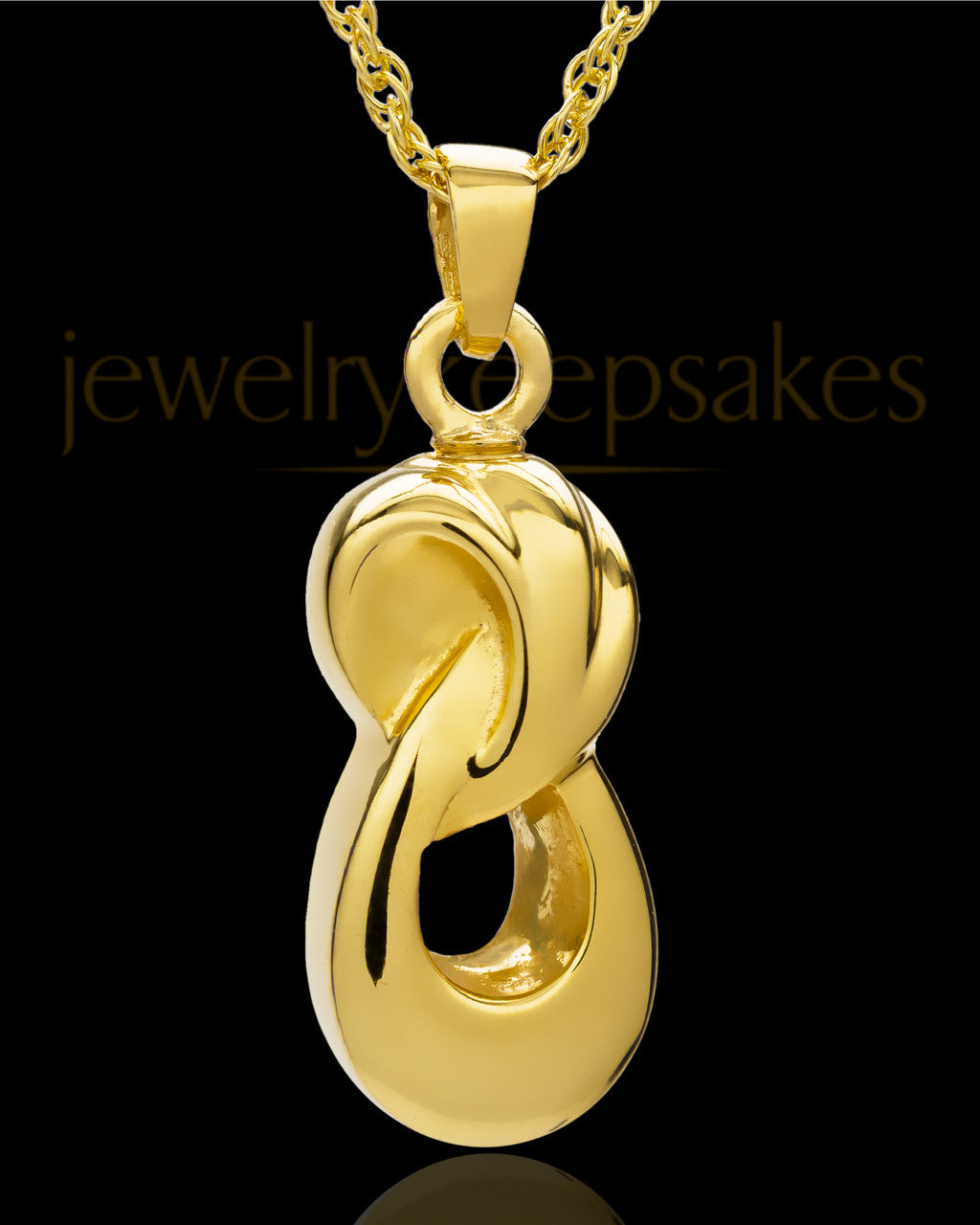 Cremation Ash Necklace Gold Plated Infinity Companion Pendant - 2 Person