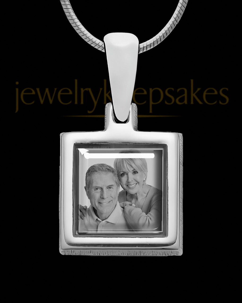 Sterling Silver Photo Square Pendant