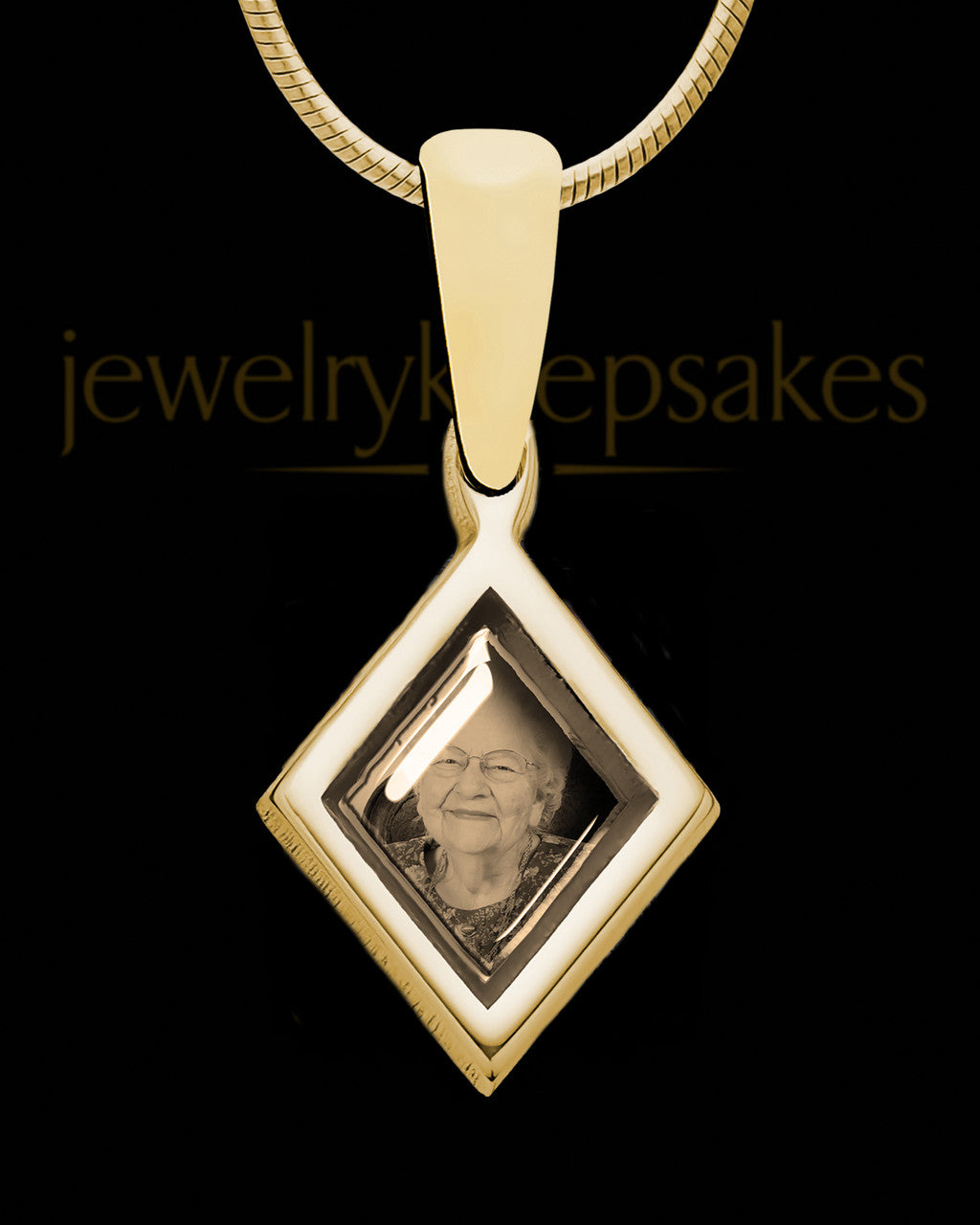 14K Gold Photo Petite Diamond Pendant
