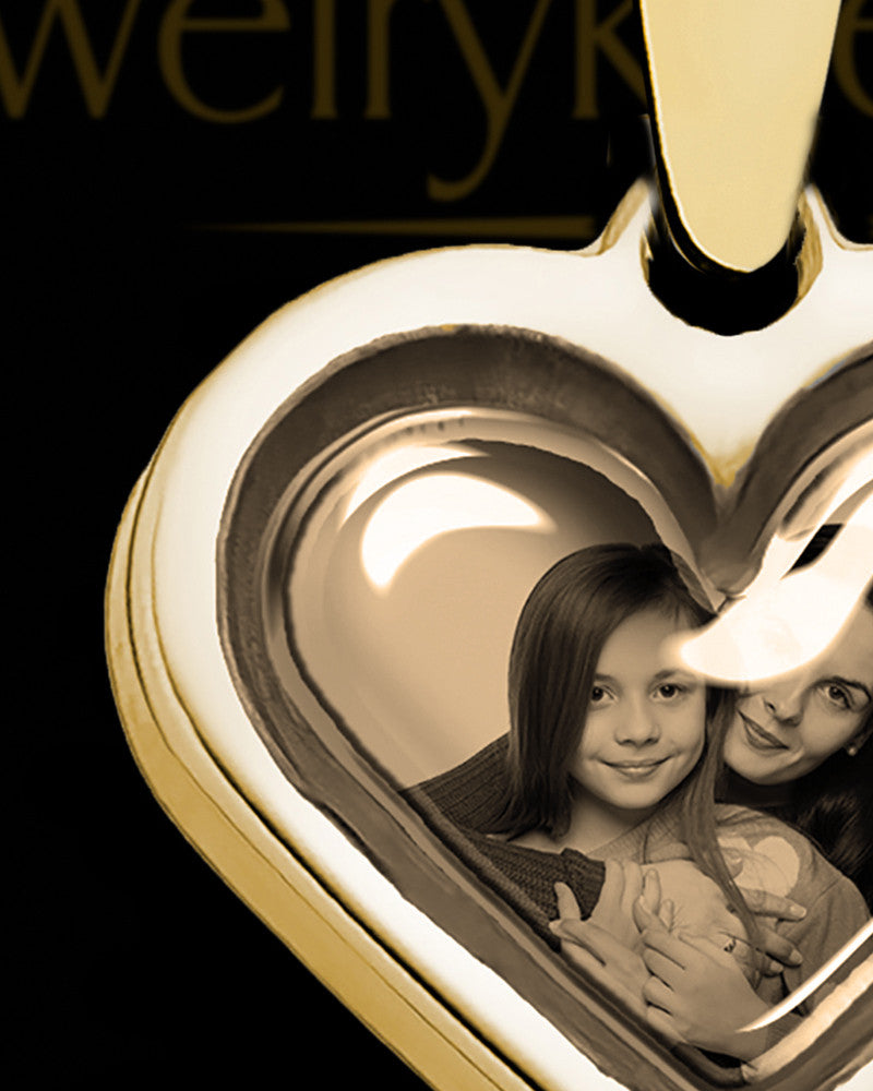 14K Gold Photo Delicate Heart Pendant