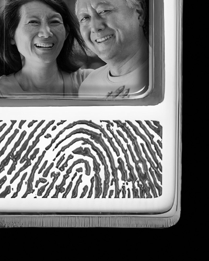 Sterling Silver Photo Rectangle Thumbprint Pendant