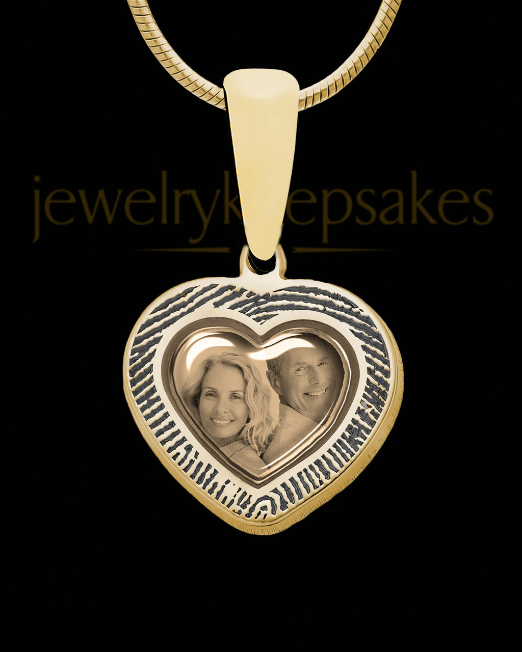 14K Gold Photo Perfect Heart Thumbprint Pendant