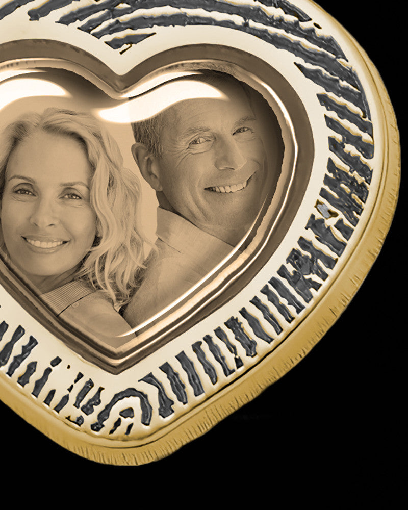 14K Gold Photo Perfect Heart Thumbprint Pendant