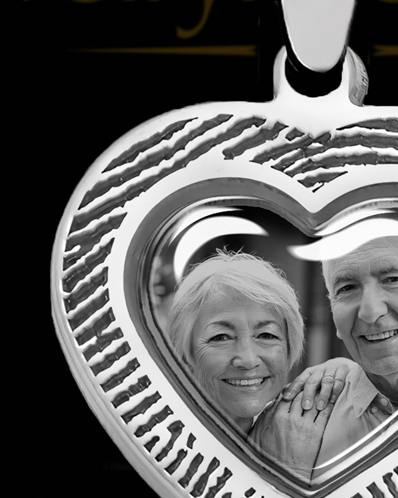 Sterling Silver Photo Perfect Heart Thumbprint Pendant