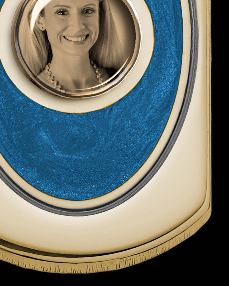 14K Gold Photo Dog Tag with Indigo Ash Jewelry