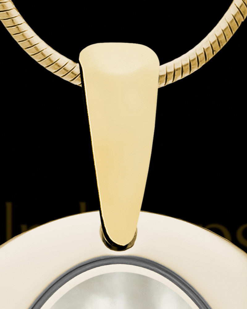 14K Gold Photo Dog Tag with Flaxen Ash Jewelry