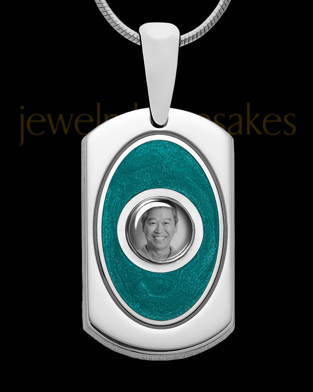 Sterling Silver Photo Dog Tag with Malibu Ash Jewelry