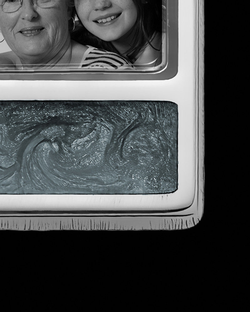 Sterling Silver Photo Rectangle with Graphite Ash Jewelry
