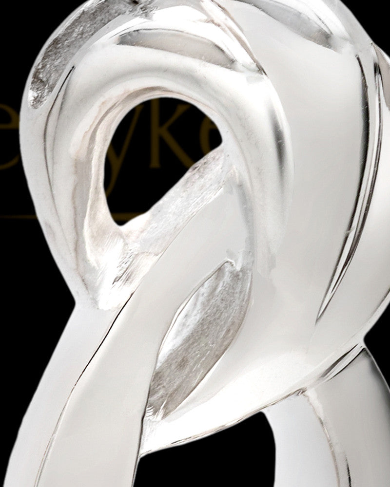 Solid 14K White Gold Cremation Ash Necklace Infinity Cremation Keepsake