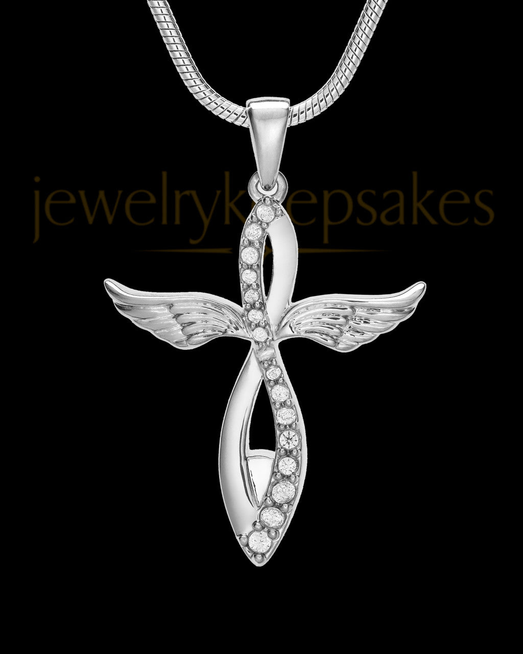 14K White Gold Glorified Cremation Jewelry