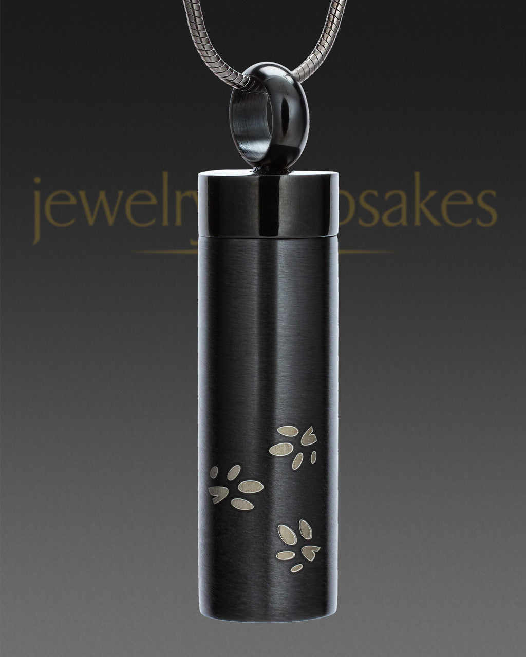 Black Follow Me Cylinder Urn Jewelry