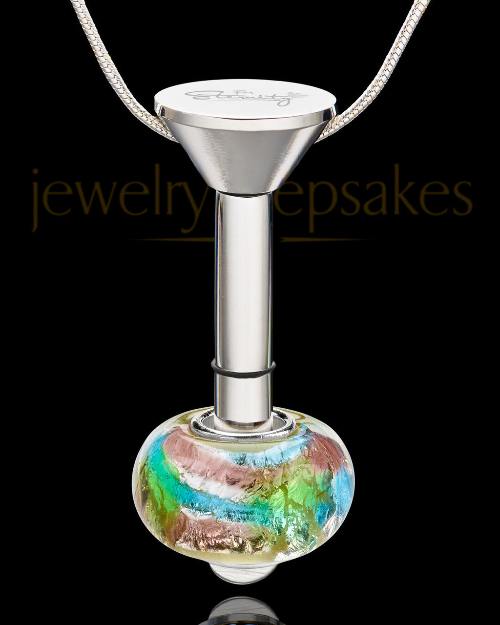 Stainless Millenium Cremation Pendant with Flowing Waters Charm