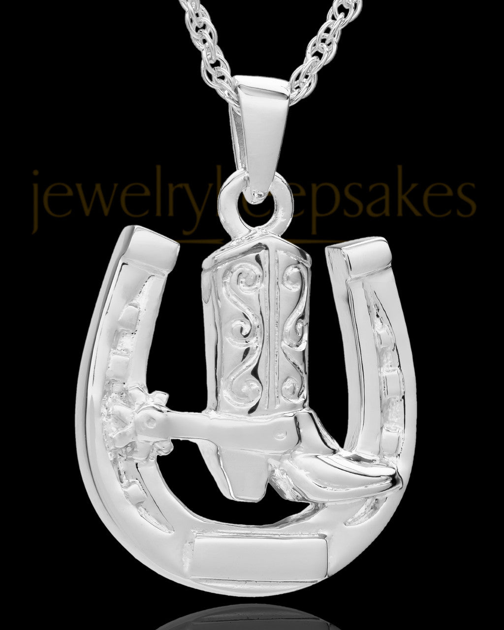 Memorial Pendant 14K White Gold Giddy Up