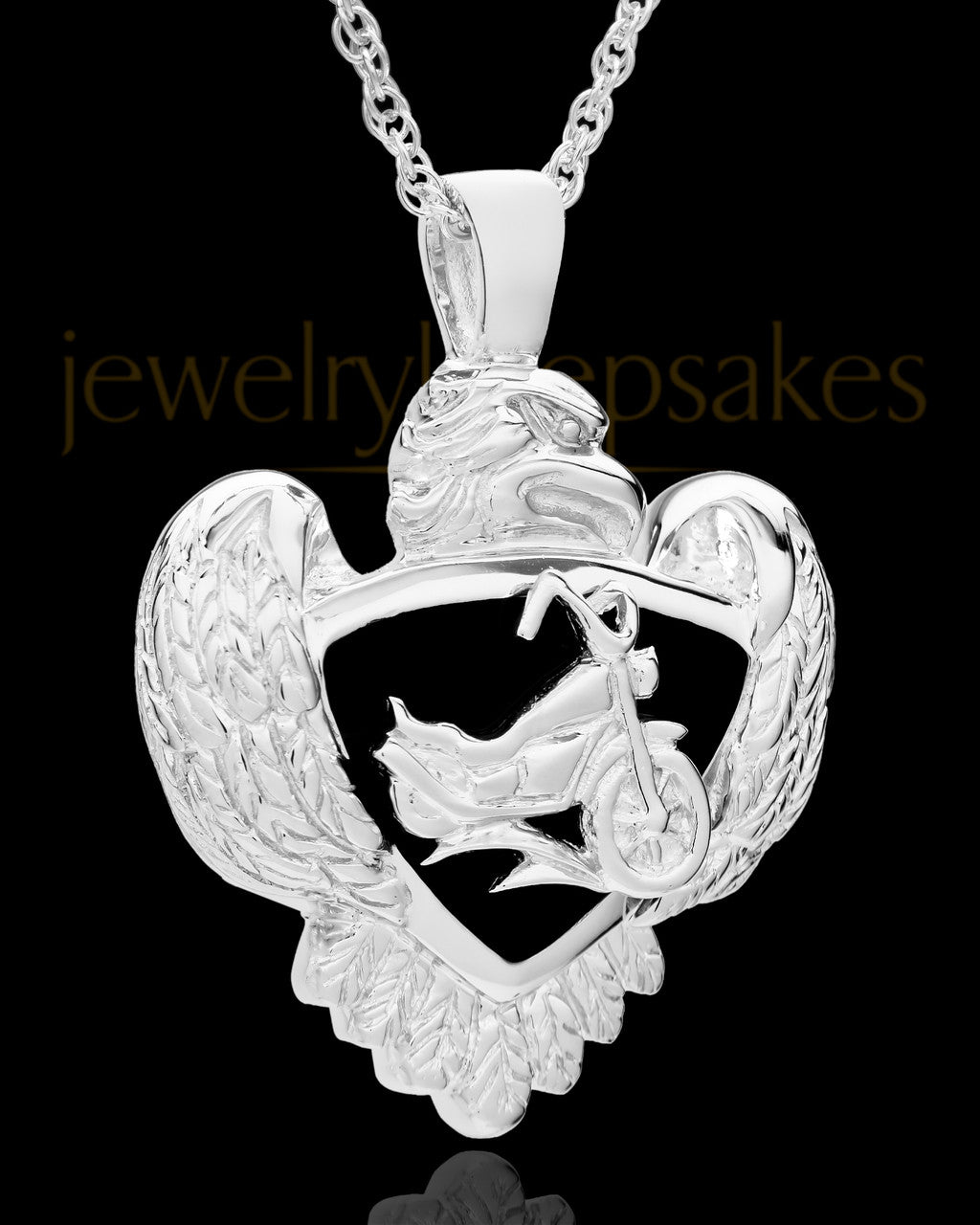 Urn Pendant Sterling Silver Cycle Heart - Engravable
