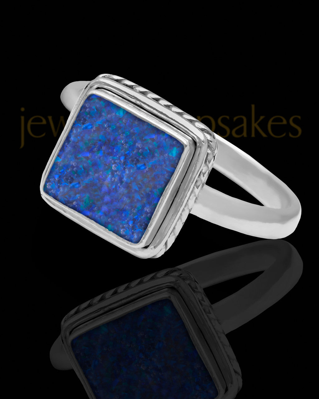 Ladies Calliope Ocean Tide Opal Silver Ash Ring