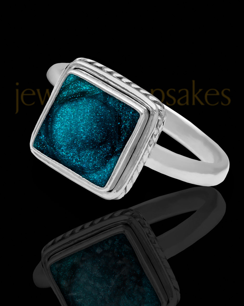 Ladies Calliope with Teal Silver Ash Ring