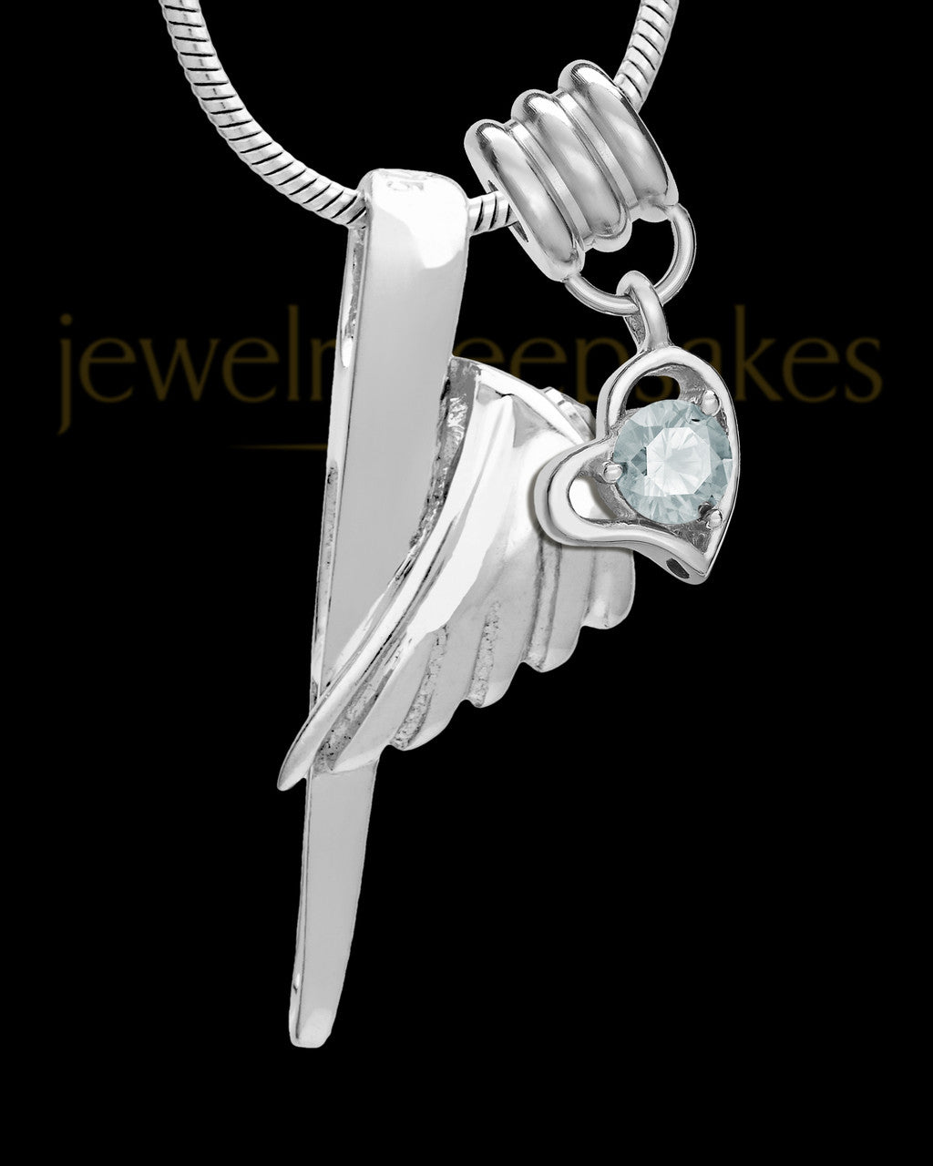 Sterling Silver Grace Cremation Urn Pendant - April