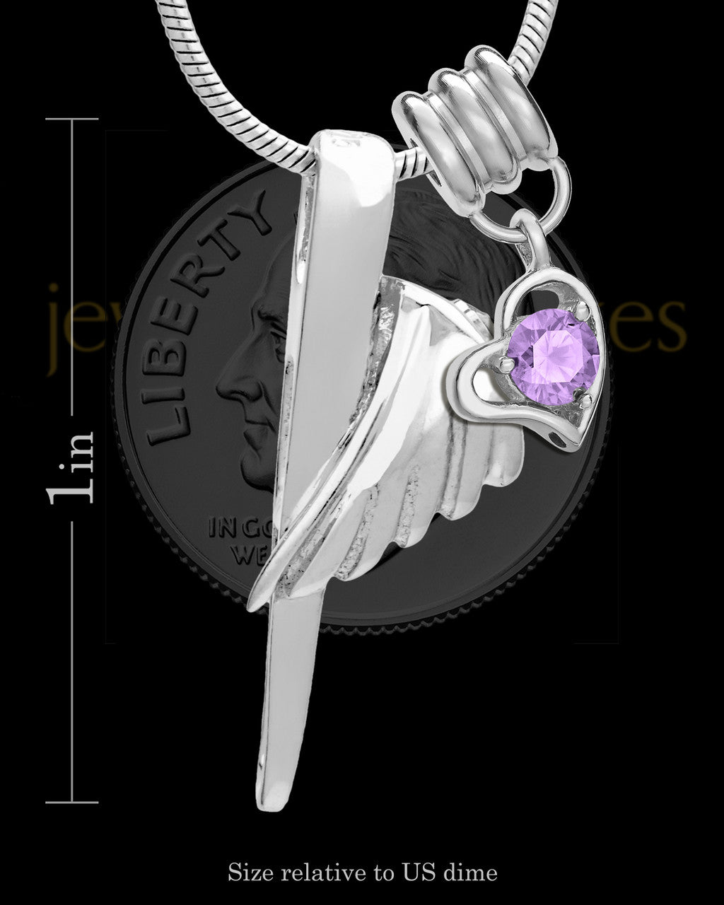 Sterling Silver Grace Cremation Urn Pendant - June