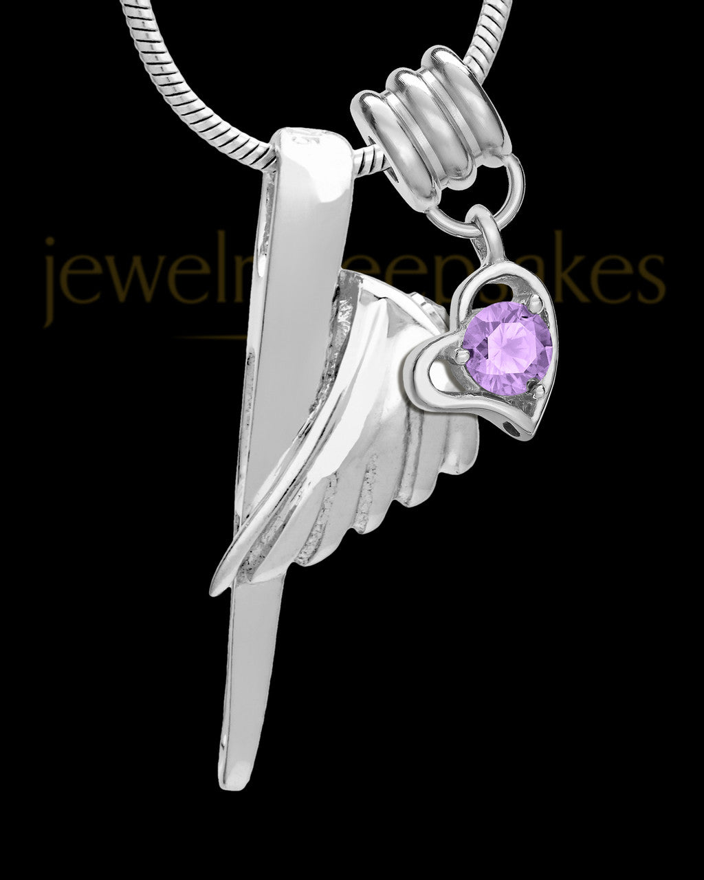 Sterling Silver Grace Cremation Urn Pendant - June
