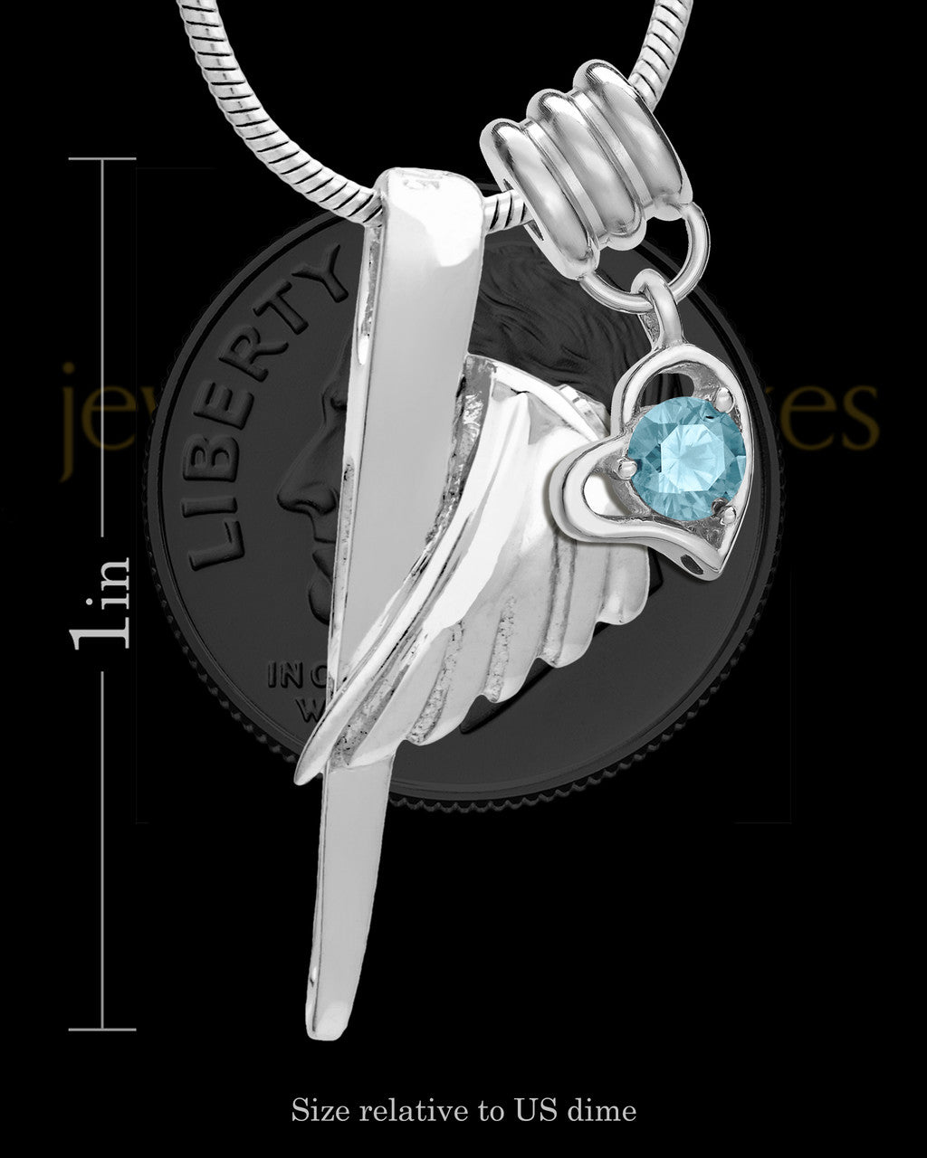 Sterling Silver Grace Cremation Urn Pendant - March