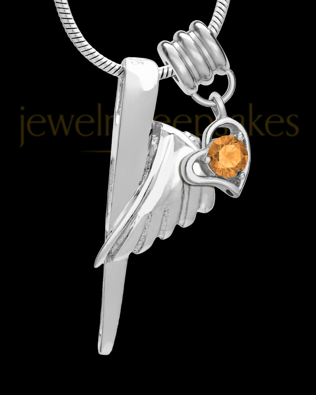 Sterling Silver Grace Cremation Urn Pendant - November