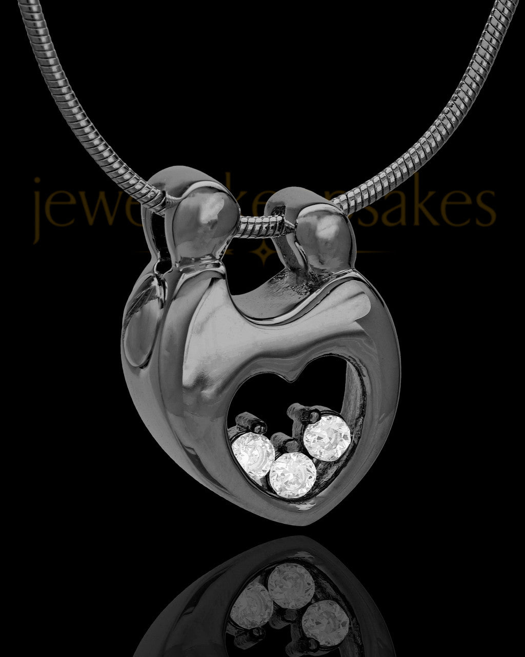 Black Plated Connections Cremation Urn Pendant