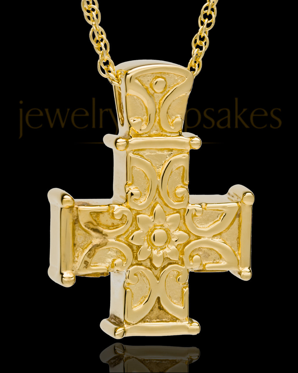 Cremation Locket 14K Gold Companion Elegant Cross Keepsake