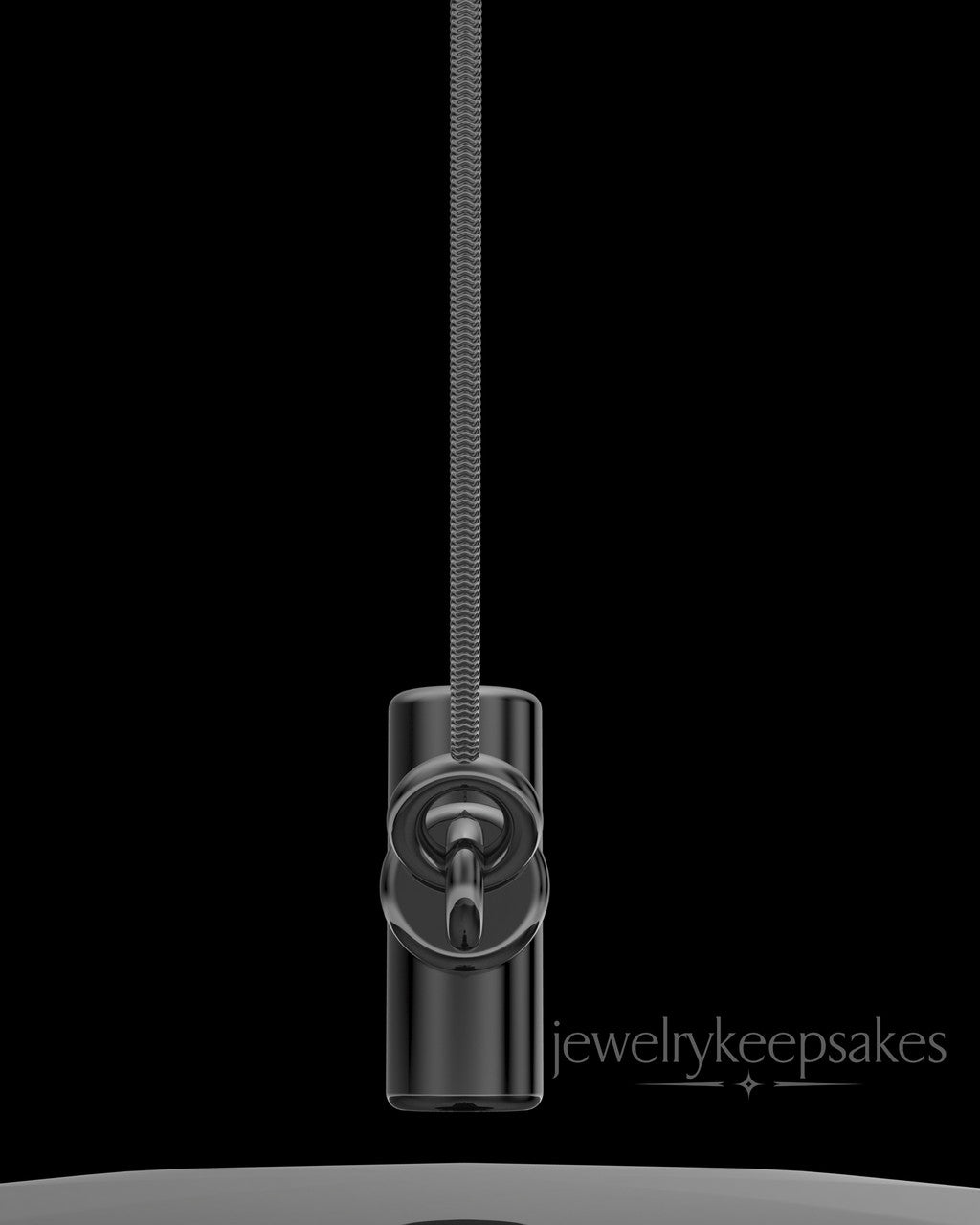 Black Plated Horizontal Cross Permanently Sealed Waterproof Keepsake Jewelry