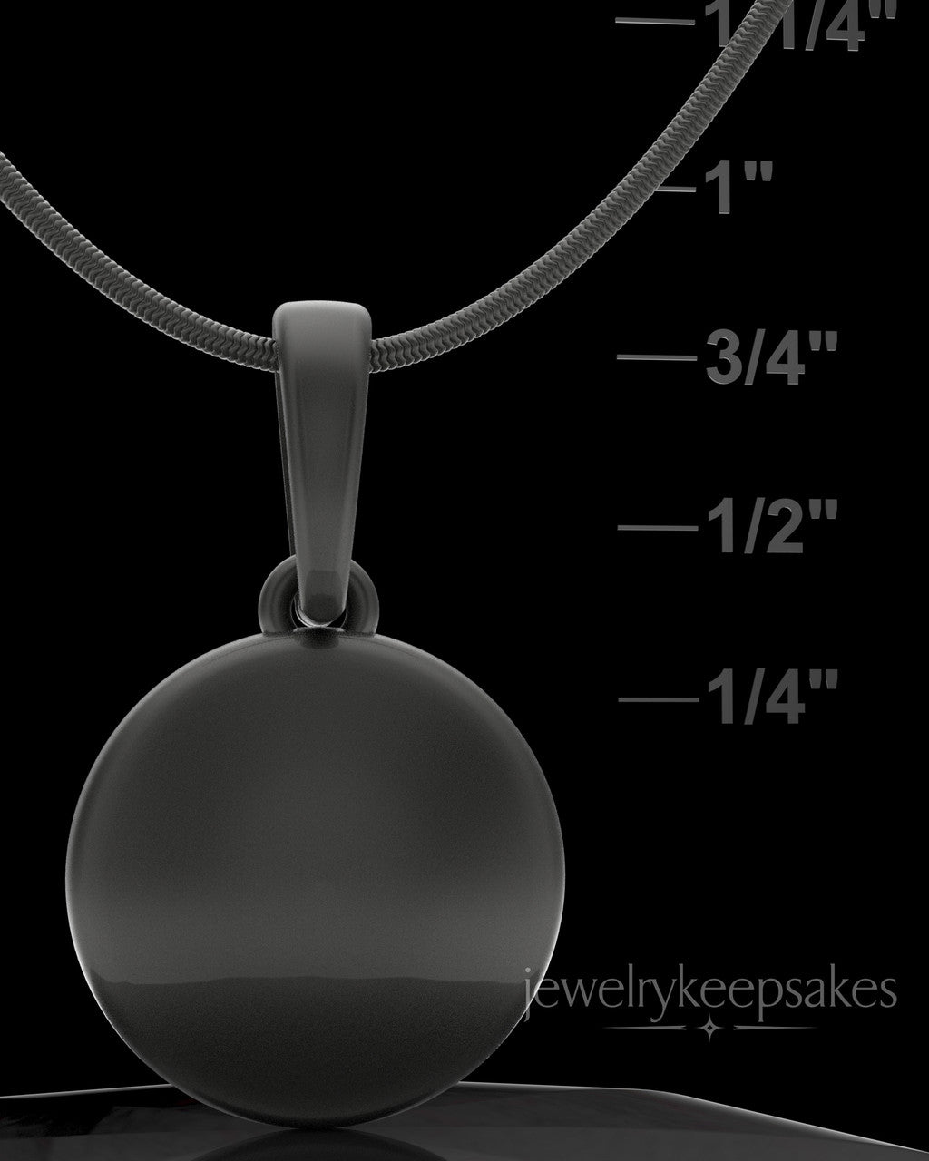 Black Plated Luna Permanently Sealed Waterproof Keepsake Jewelry