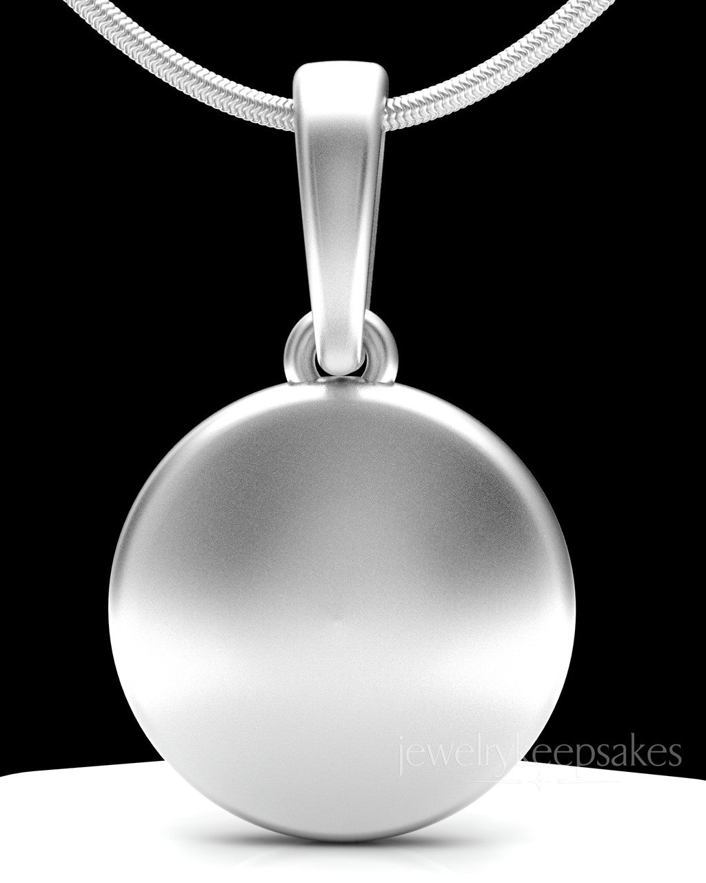 Solid 14K White Gold Luna Permanently Sealed Waterproof Keepsake Jewelry