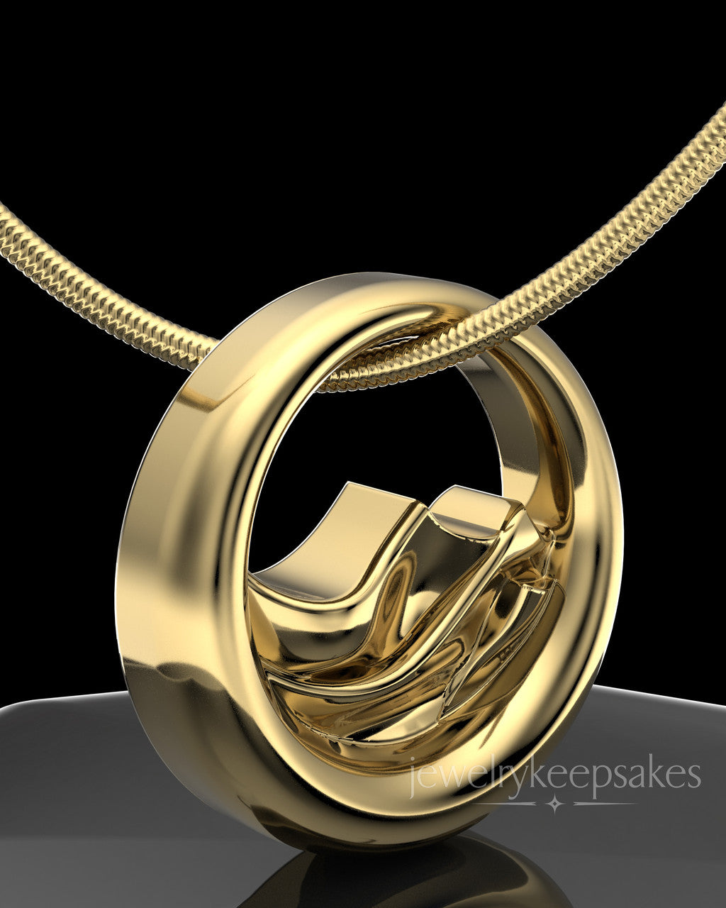 Gold Plated Mountains of Memories Permanently Sealed Waterproof Jewelry