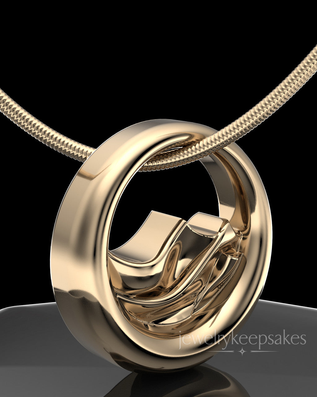 Solid 14k Gold Mountains of Memories Permanently Sealed Waterproof Jewelry