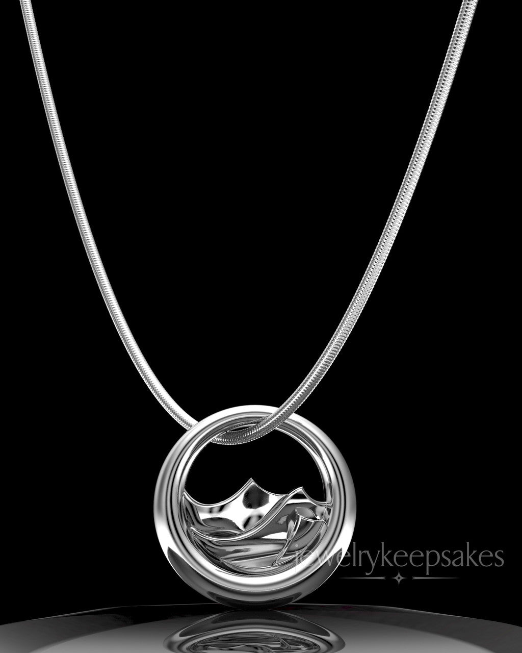 Sterling Silver Mountains of Memories Permanently Sealed Waterproof Jewelry