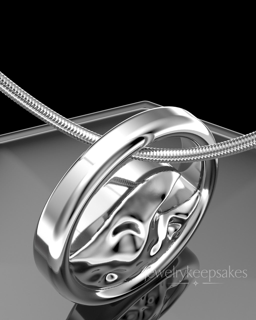 Sterling Silver Ocean Waves Permanently Sealed Waterproof Keepsake Jewelry