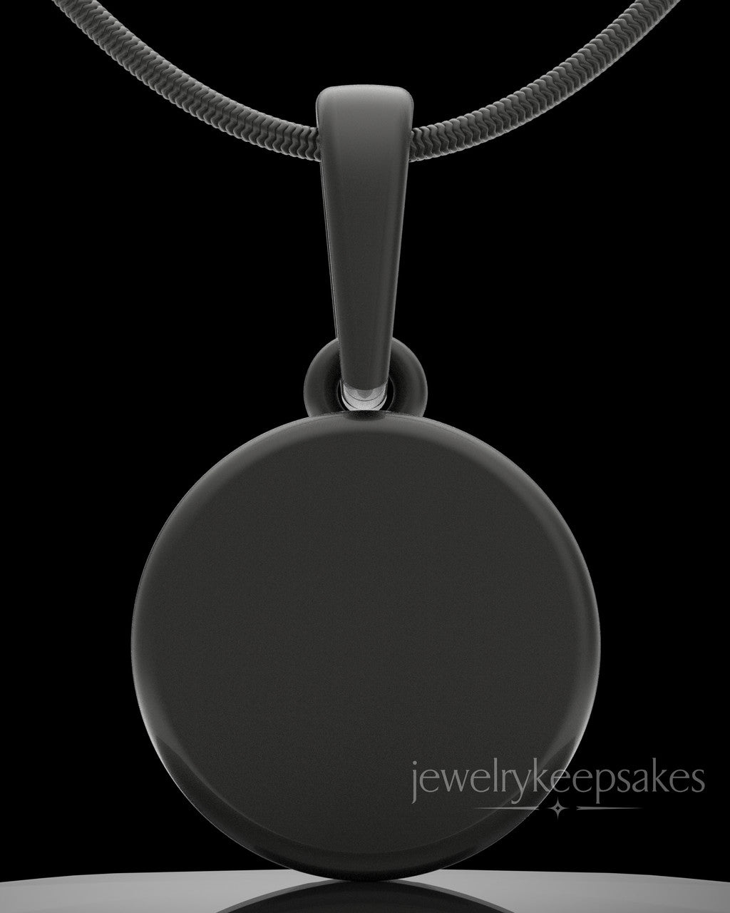 Black Plated Moon and Back Permanently Sealed Waterproof Keepsake Jewelry