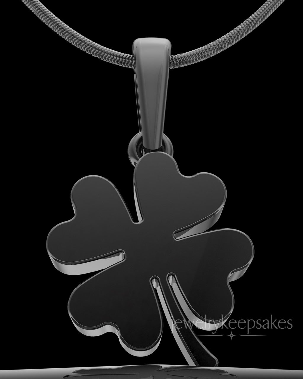 Black Plated My Lucky Clover Permanently Sealed Waterproof Keepsake Jewelry