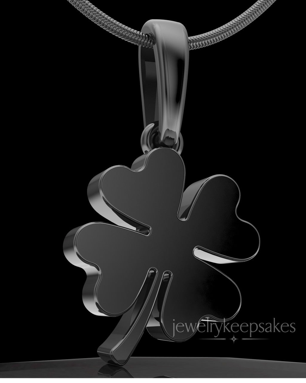 Black Plated My Lucky Clover Permanently Sealed Waterproof Keepsake Jewelry