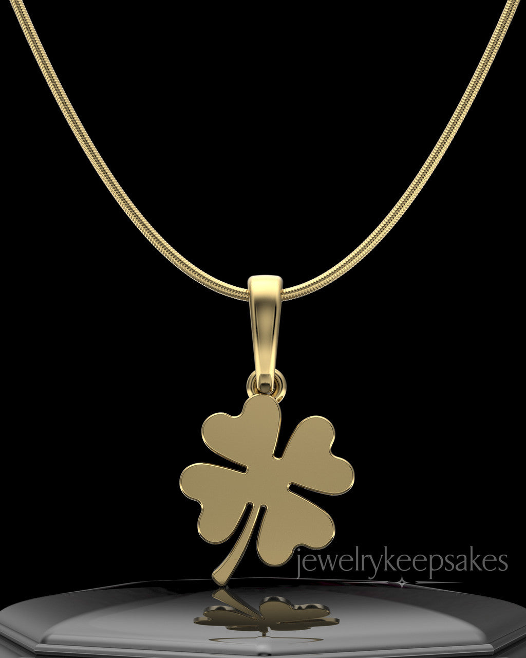 Gold Plated My Lucky Clover Permanently Sealed Waterproof Keepsake Jewelry