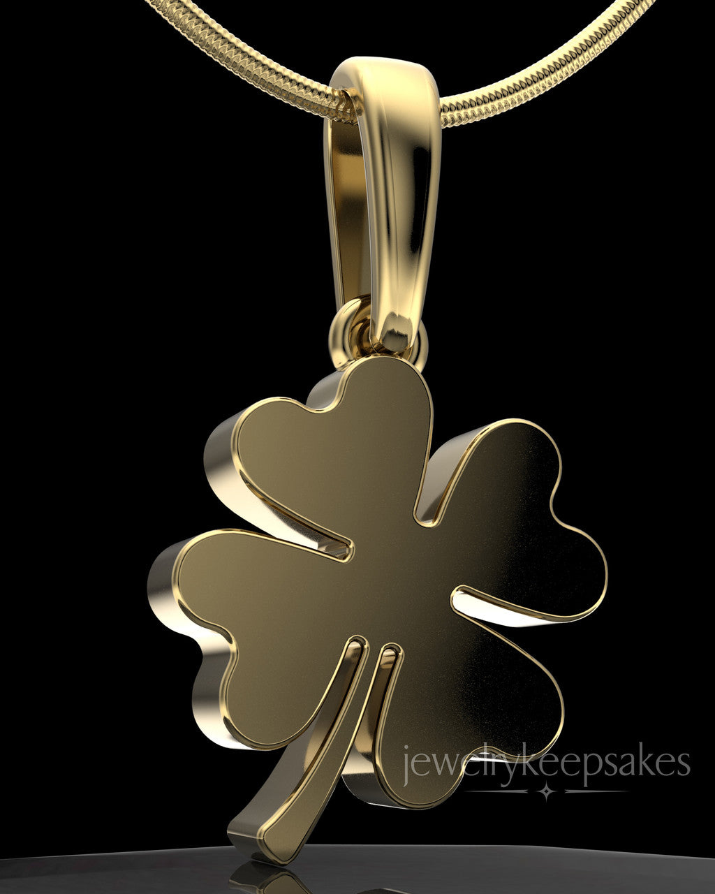 Gold Plated My Lucky Clover Permanently Sealed Waterproof Keepsake Jewelry